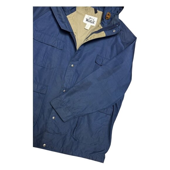 Woolrich Navy Hooded Raincoat - Picture 8 of 8
